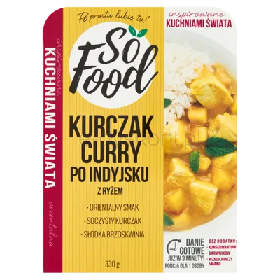 So Food Kurczak Curry Po Indyjsku Z Ryżem. 330 G