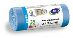 Stella Worki z uszami do segregacji odpadów papierowych, 35 l, 20 szt., niebieskie, niebieski