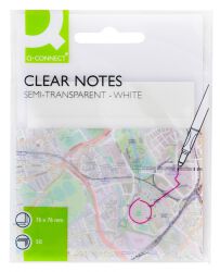 Q-Connect Bloczek Samoprzylepny, Półprzezroczysty, 76X76Mm, 50K., Biały 
