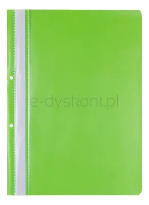 Office Products Skoroszyt, Pp, A4, 2 Otwory, 100/170Mikr., Wpinany, Jasnozielony 