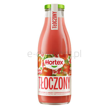 Hortex sok tłoczony z jabłek i czerwonych porzeczek, naturalnie mętny, nie z koncentratu butelka szklana 750ml