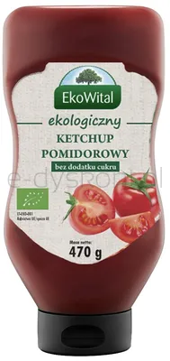 Ekowital Ketchup Bez Dodatku Cukru Bio 470 G