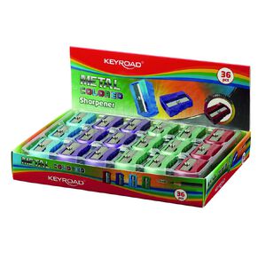 Keyroad Temperówka metalowa Metal-Colourfull, pojedyncza, pudełko, mix kolorów