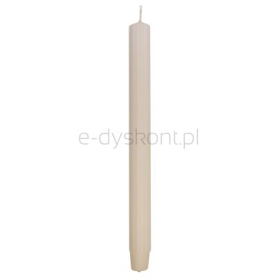 Donau HOME Świeca stołowa długa ryflowana 25x300 mm, 4 szt., kremowa