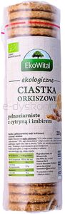 Ciastka orkiszowe pełnoziarniste z cytryną i imbirem BIO 250 g
