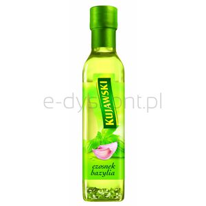 Kujawski Olej Rzepakowy Z Pierwszego Tłoczenia Z Czosnkiem I Bazylią 250 Ml