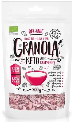 Keto Granola Z Malinami Bio 200 G