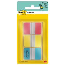 Post-It Zakładki Indeksujące Do Archiwizacji (686-Ryb), Pp, Silne, 38X25,4Mm, 3X22 Kart., Mix Kolorów 