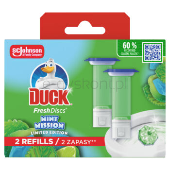 Duck® Fresh Discs® Mint Mission - żelowy krążek do toalet, podwójny zapas do toalety 2x36ml