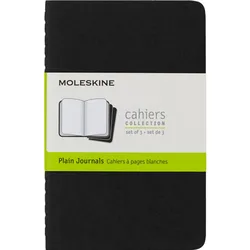 Moleskine Zestaw 3 Zeszytów Cahier Journals P (9x14cm) gładki, 64 strony, czarny 
