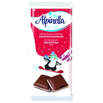 Alpinella Czekolada mleczna z nadzieniem marcepanowym (50%) 100 g