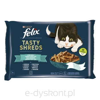 Felix Tasty Shreds Mix Karmy Dla Kota Łosoś Tuńczyk (4X80G)