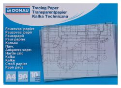 Donau Kalka techniczna  A4, 10 arkuszy, 90gsm, transparentna