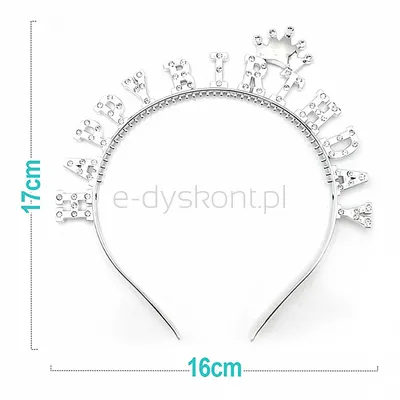 Part Go Opaska Happy Birthday, 16,8cm, 1 szt., srebrna