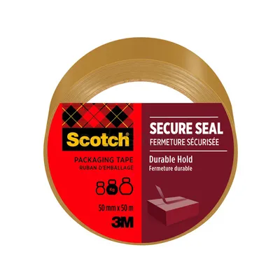 Taśma pakowa Scotch Secure Seal, 50mm, 50m, brązowa