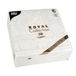 Papstar Serwetki, ROYAL Collection, składane w 1/4, 40 cm x 40 cm, biały, Ornaments, 50 szt.