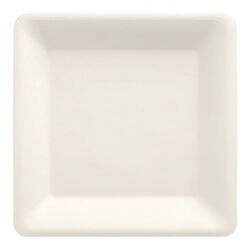 Talerze Z Trzciny Cukrowej, Pure, Kształt Prostokątny, 15,5 Cm X 15,5 Cm, Kolor: Biały, 50 Szt