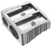 Keyroad Temperówka Metal, aluminiowa, podwójna, srebrna - 2
