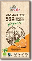 Czekolada gorzka 56% kakao z pomarańczą BIO 100 g