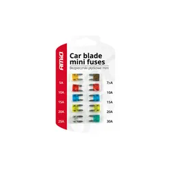 Bezpieczniki samochodowe płytkowe mini 10 szt.
