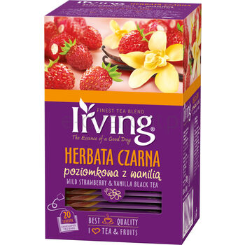 Irving Herbata Czarna poziomkowa z wanilią 20 Kopert