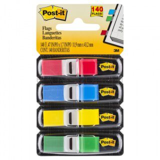 Post-It Zakładki indeksujące (683-4), PP, 11,9x43,1mm, 4x35 kart., mix kolorów