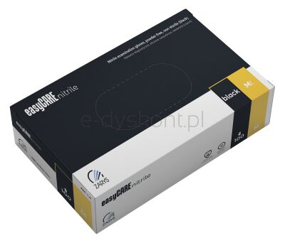 Rękawice nitrylowe, EASYCARE, 100 szt., rozmiar M, czarne