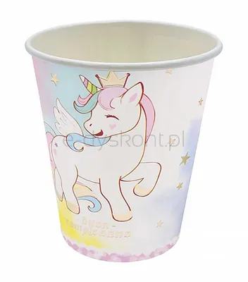 Part Go Kubek papierowy Unicorn, 7,5/9cm, 6 szt., mix kolorów