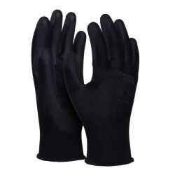 Donau Rękawice Safety Pu Black, Kat. Ii, Rozm. 10, Czarne
