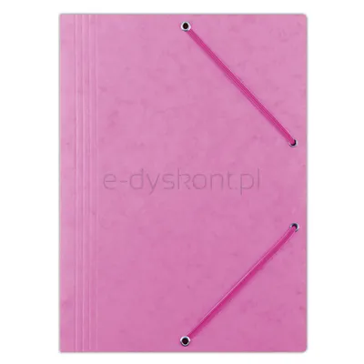 Office Products Teczka Z Gumką, Preszpan, A4, 390Gsm, 3-Skrz., Różowa 