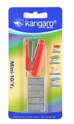 Kangaro Zszywacz Mini-10/Y2+zszywki, zszywa do 10 kartek, blister, czerwony