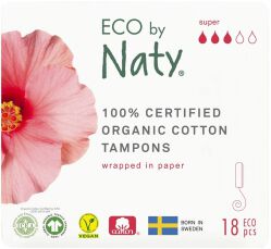 Eco By Naty Ekologiczne tampony, super, 18 szt
