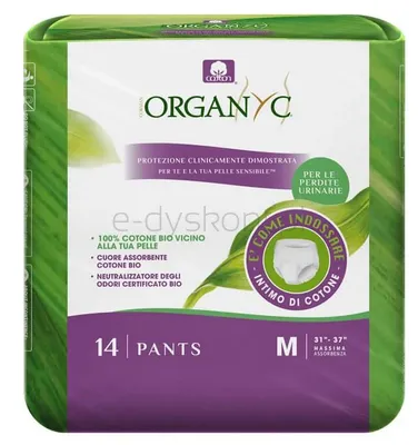 Bielizna Chłonna Z Ekologicznej Bawełny Do Nietrzymania Moczu, Rozmiar M, 14Szt