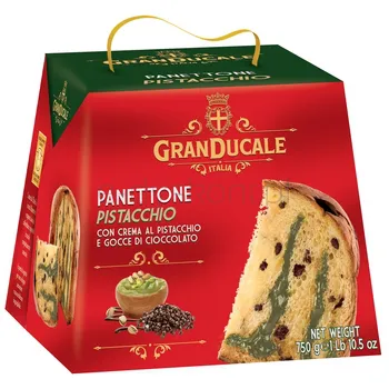 Ciasto Panettone Granducale z kremem pistacjowym i kawałkami czekolady 750g