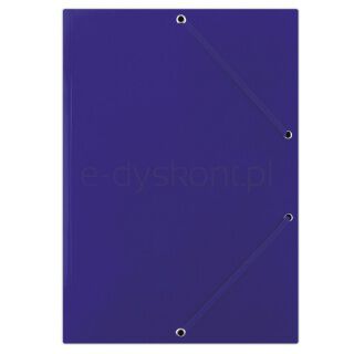 Donau Teczka z gumką karton, A4, 400gsm, 3-skrz., niebieska [BIURO]
