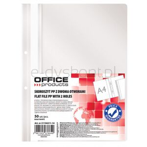 Office Products Skoroszyt, PP, A4, 2 otwory, 100/170mikr., wpinany, biały