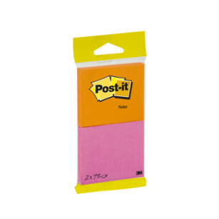3M Karteczki samoprzylepne Post-it® intensywnie pomarańczowe i różowe,76x63mm,2x75k