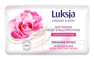 Luksja Mydło W Kostce Creamy Soft Kremowe Róża i Proteiny mleka 90 g