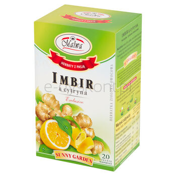 Malwa Sunny Garden Herbatka Ziołowo-Owocowa Imbir&cytryna 20 Torebek 40 G (20X2 G)