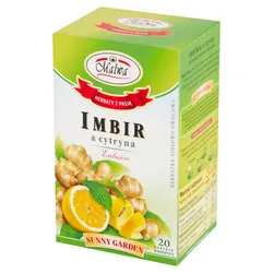 Malwa Sunny Garden Herbatka Ziołowo-Owocowa Imbir&cytryna 20 Torebek 40 G (20X2 G)