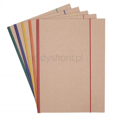 Office Products Teczka Z Gumką Eco Kraft, Karton, A4, 300 Gsm, 3-Skrz., Mix Kolorów
