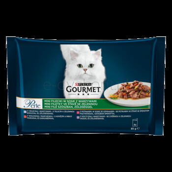 Gourmet Perle Cielęcina, Wołowina, Dziczyzna, Pstrąg z warzywami 4x85g