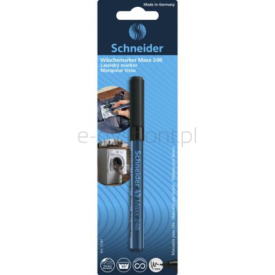 Schneider Marker Permanentny Do Tkanin Maxx 248 Laundry, Okrągły, 1Mm, Blister, Czarny