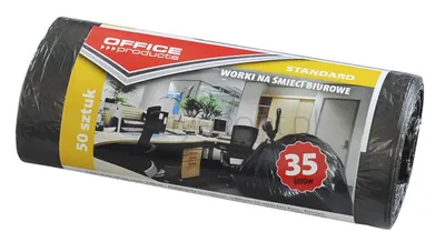 Office Products Worki na śmieci biurowe standard (HDPE), 35l, 50szt., czarne