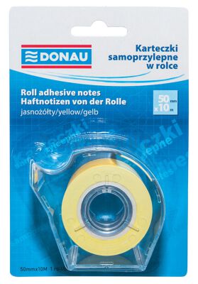 DonauKarteczki Samoprzylepne W Rolce 50Mmx10M, Jasnożółty