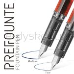 Platinum Pióro wieczne Prefounte Crimson Red, F, w plastikowym opakowaniu, na blistrze, bordowe - 2