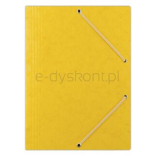 Office Products Teczka z gumką, preszpan, A4, 390gsm, 3-skrz., żółta