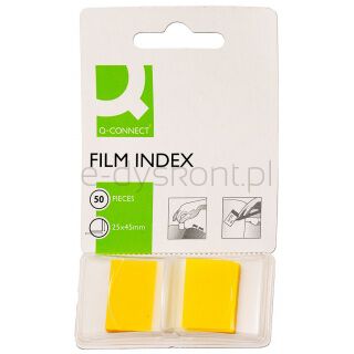 Q-Connect Zakładki indeksujące PP, 25,4x43,7mm, 50 kart., żółte [BIURO]