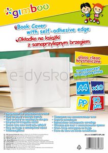 Okładka na książki GIMBOO z samoprzylepnym brzegiem, 30,5x54cm, 10szt., transparentna