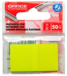 Office Products Zakładki indeksujące papier Pp, 25X43Mm, 1X50 Kart., Zawieszka, Żółte